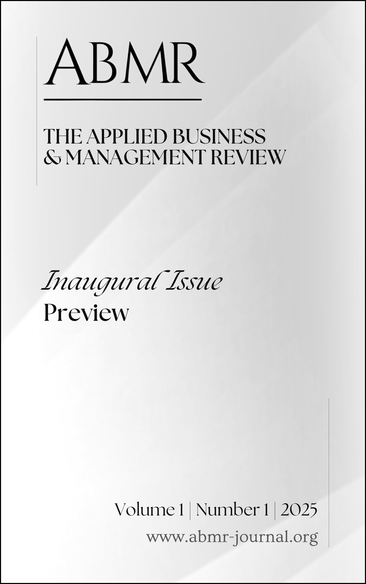 The Applied Business & Management Review Inaugural Issue Cover